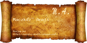 Maczkó Anett névjegykártya