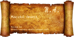 Maczkó Anett névjegykártya