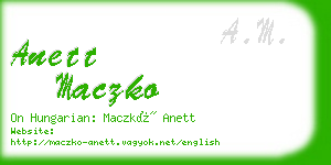anett maczko business card