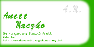 anett maczko business card
